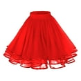 thumbnail image 1 of XIAONU Fluffy Tulle Skirt For Women Sheer Layered Elastic Waist Skirt Breathable Vintage Party Skirts, 1 of 4