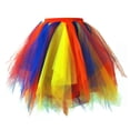 thumbnail image 1 of XIAONU Fluffy Tulle Tutu For Women Striped Layered Hem Skirt Lightweight Cheerful Holiday Tutus, 1 of 3