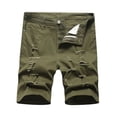thumbnail image 1 of XIAONU Frayed Denim Shorts For Men Mid Rise Knee Length Shorts Casual Summer Wear Shorts, 1 of 9
