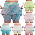 thumbnail image 1 of XIAONU Gradient Print Tennis Skirt For Women High Waist Built In Shorts Workout Skort, 1 of 7