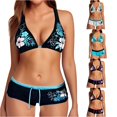 thumbnail image 1 of XIAONU High Waist Support Two Piece Swimsuit for Women Floral Graphic Summer Pool Bathing Suits, 1 of 4