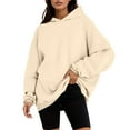 thumbnail image 1 of XIAONU Hoodies For Womens Oversized Long Sleeve Drawstring Hoodie Solid Color Baggy Trendy Pullover Hoodie With Pockets, 1 of 5