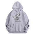 thumbnail image 1 of XIAONU Japanese Street Style Women's Floral Rose Hoodie Fashionable Cool Graphic Pullover Sweatshirt, 1 of 2