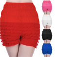 thumbnail image 1 of XIAONU Lace Ruffled Shorts for Women Elastic Waist Casual Bottoms, 1 of 4
