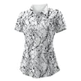 thumbnail image 1 of XIAONU Ladies’ Marble Print Polo Shirt Short Sleeve Collared Sport Inspired Casual Daily Polos, 1 of 3