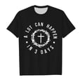 thumbnail image 1 of XIAONU Letter Print Crew Neck T Shirt for Women Short Sleeve Classic Fit Everyday Tees Tops, 1 of 2
