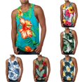 thumbnail image 1 of XIAONU Men Floral Print Tank Top Crew Neck Sleeveless Beach Shirt, 1 of 5