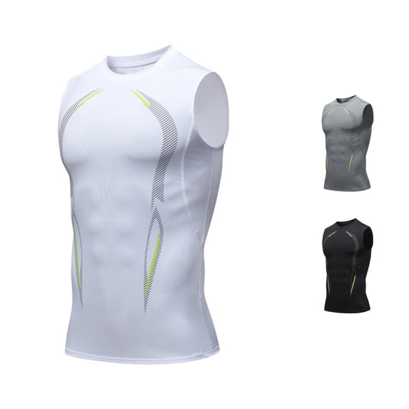 XIAONU Men Graphic Line Tank Top Sleeveless Athletic Workout Active Shirts
