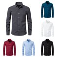 thumbnail image 1 of XIAONU Men Solid Button Down Shirt Long Sleeve Pocket formal Dress Top, 1 of 9