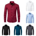 thumbnail image 1 of XIAONU Men Solid Button Down Shirt Long Sleeve Pocket formal Dress Top, 1 of 9