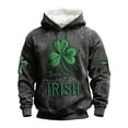 thumbnail image 1 of XIAONU Men St Patrick's Day Themed Hoodie Shamrock Celtic Cross Graphic Pullover Top Comfortable Festival Wear Hoodies Black, 1 of 3