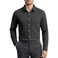 thumbnail image 1 of XIAONU Men Textured Dress Shirt Long Sleeve Button Down Top Sleek Formal Business Work Shirt, 1 of 4