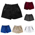 thumbnail image 1 of XIAONU Men's Athletic Shorts Drawstring Waist Zipper Pockets Daily Shorts, 1 of 8