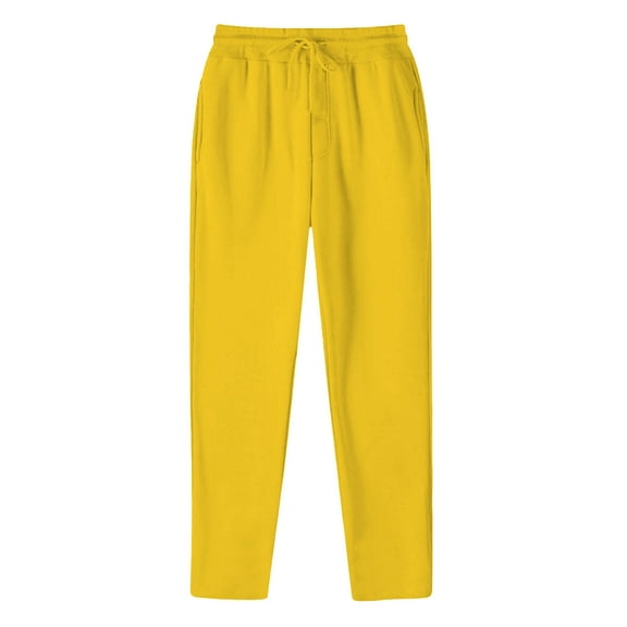 XIAONU Men's Beige Casual Pants Elastic Waist Drawstring Loose-Fit Trousers Soft Comfort Relaxed Pant