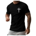 thumbnail image 1 of XIAONU Men's Christian Cross Graphic T-Shirt Regular Fit Short Sleeve Crew Neck Pullover Tee Faithful Inspirational Casual Tops, 1 of 3