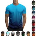 thumbnail image 1 of XIAONU Men's Gradient Crew Neck T Shirt Short Sleeve Casual Daily Tees, 1 of 5