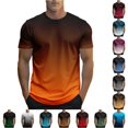 thumbnail image 1 of XIAONU Men's Gradient Crew Neck T Shirt Short Sleeve Casual Daily Tees, 1 of 5