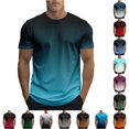 thumbnail image 1 of XIAONU Men's Gradient Crew Neck T Shirt Short Sleeve Casual Daily Tees, 1 of 5