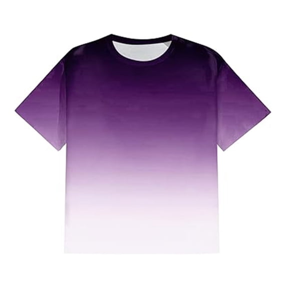XIAONU Men's Gradient Tee Oversized Fit Crew Neck Short Sleeve Ombre Print Shirt Casual Streetwear Everyday Wear Top