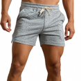 thumbnail image 1 of XIAONU Men's Heather Sweat Shorts Elastic Drawstring Waist Side Pockets Relaxed Fit Casual Bottoms, 1 of 4