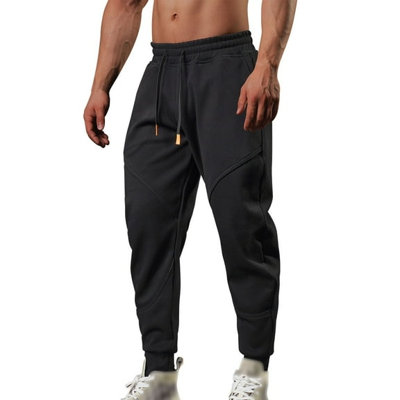 XIAONU Men's Jogger Sweatpants Slim-Fit Drawstring Waist Athletic Pants Comfort Breathable Workout Pants