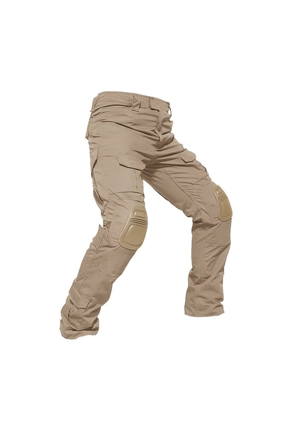 Men's Knee Pad Tactical Pants Multi-Pocket Outdoor Hiking Combat Cargo Trousers