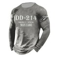 thumbnail image 1 of XIAONU Men's Letter Graphic Long Sleeve Slim Long Sleeve Crew Neck Pullover Tee Soft Patriotic Daily Shirts, 1 of 2