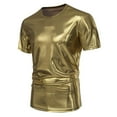 thumbnail image 1 of XIAONU Men's Metallic Shiny T-Shirt Regular Fit Short Sleeve Crew Neck Pullover Tee Eye-Catching Glam Night Out Tops, 1 of 5