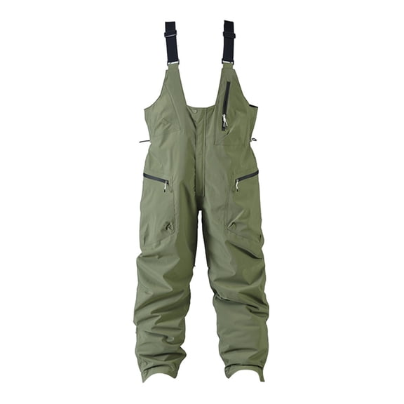 XIAONU Men's Olive Green Fishing Waders Waterproof Suspender Pants Multiple Zipper Pockets Outdoor Gear