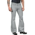 thumbnail image 1 of XIAONU Men's Olive Green Flared Denim Pants Button-Waist Bell-Bottom Trousers Retro Casual Dailywear Pant, 1 of 6