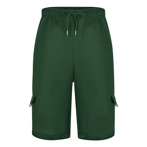 XIAONU Men's Olive Green Cargo Shorts Elastic Waist Drawstring Pant Cozy Casual Daily Lounge Shorts