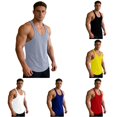 thumbnail image 1 of XIAONU Men's Racerback Muscle Tank Top Slim Fit Sleeveless Bodybuilding Gym Workout Vest, 1 of 5