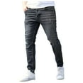 thumbnail image 1 of XIAONU Men's Ripped Denim Jeans Skinny Fit Full Length Trousers Flexible Streetwear Casual Pants, 1 of 5