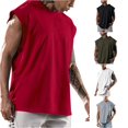thumbnail image 1 of XIAONU Men's Sleeveless Hooded Tank Top Pullover Gym Workout Shirt, 1 of 3