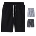 thumbnail image 1 of XIAONU Men's Solid Athletic Shorts Drawstring Waist Side Pockets Sport Bottoms, 1 of 3