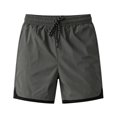thumbnail image 1 of XIAONU Men's Solid Athletic Shorts Drawstring Waist Side Pockets Swim Bottoms, 1 of 4