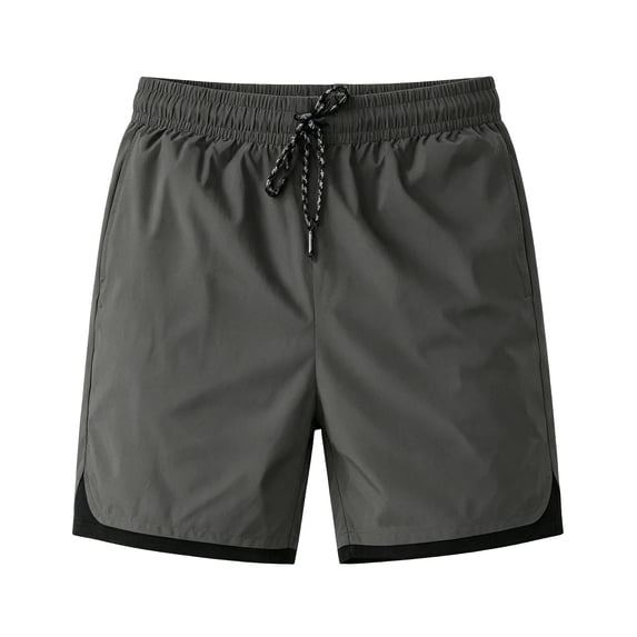 XIAONU Men's Solid Athletic Shorts Drawstring Waist Side Pockets Swim Bottoms