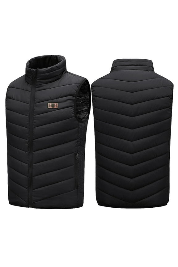 Men's Solid Color Puffer Vests Slim Fit Quilted Stand Collar Gilet Warm Windproof Outdoor Casual Waistcoat