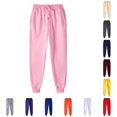 thumbnail image 1 of XIAONU Men's Solid Jogger Pants Drawstring Waist Ribbed Casual Trousers, 1 of 5