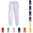 thumbnail image 1 of XIAONU Men's Solid Jogger Pants Drawstring Waist Ribbed Cuffs Casual Trousers, 1 of 5