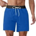 thumbnail image 1 of XIAONU Men's Solid Swim Trunks Regular Fit Above Knee Drawstring Waist Quick-Dry Beach Shorts, 1 of 8