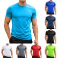 thumbnail image 1 of XIAONU Men's Solid Tees Slim Fit Athletic Short Sleeve T‑Shirts, 1 of 5