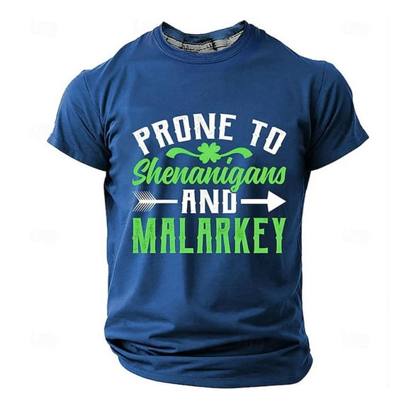 XIAONU Men's St. Patrick's Graphic T Shirt Loose Fit Crew Neck Short-Sleeve Shirt Parties Soft Casual Tee
