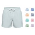 thumbnail image 1 of XIAONU Men's Stripe Print Shorts Drawstring Waist Side Pockets Relaxed Fit Bottoms, 1 of 4