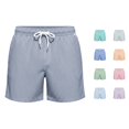 thumbnail image 1 of XIAONU Men's Stripe Print Shorts Drawstring Waist Side Pockets Relaxed Fit Bottoms, 1 of 4