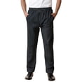 thumbnail image 1 of XIAONU Men's Striped Casual Pants Elastic Waist Everyday Relaxed Fit Straight Leg Trousers, 1 of 5