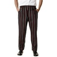 thumbnail image 1 of XIAONU Men's Striped Chef Pants - Polyester Blend Loose-Fit Elastic Waist Pant Kitchen Work Trousers, 1 of 7
