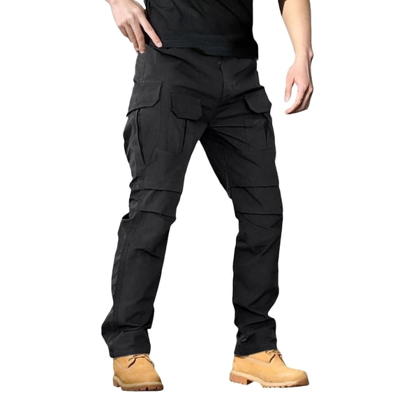 XIAONU Men's Tactical Cargo Pants Rugged Multi-Pocket Outdoor Hiking Casual Utility Trousers