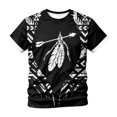 thumbnail image 1 of XIAONU Men's Tribal Arrow Feather Print Tee Contrast Crew Neck Short Sleeve Top Gym Walk Shirt, 1 of 3