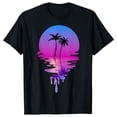 thumbnail image 1 of XIAONU Men's Tropical Sunset Graphic T-Shirt Crew-Neck Beach Casual Short-Sleeve Everyday Tee, 1 of 2